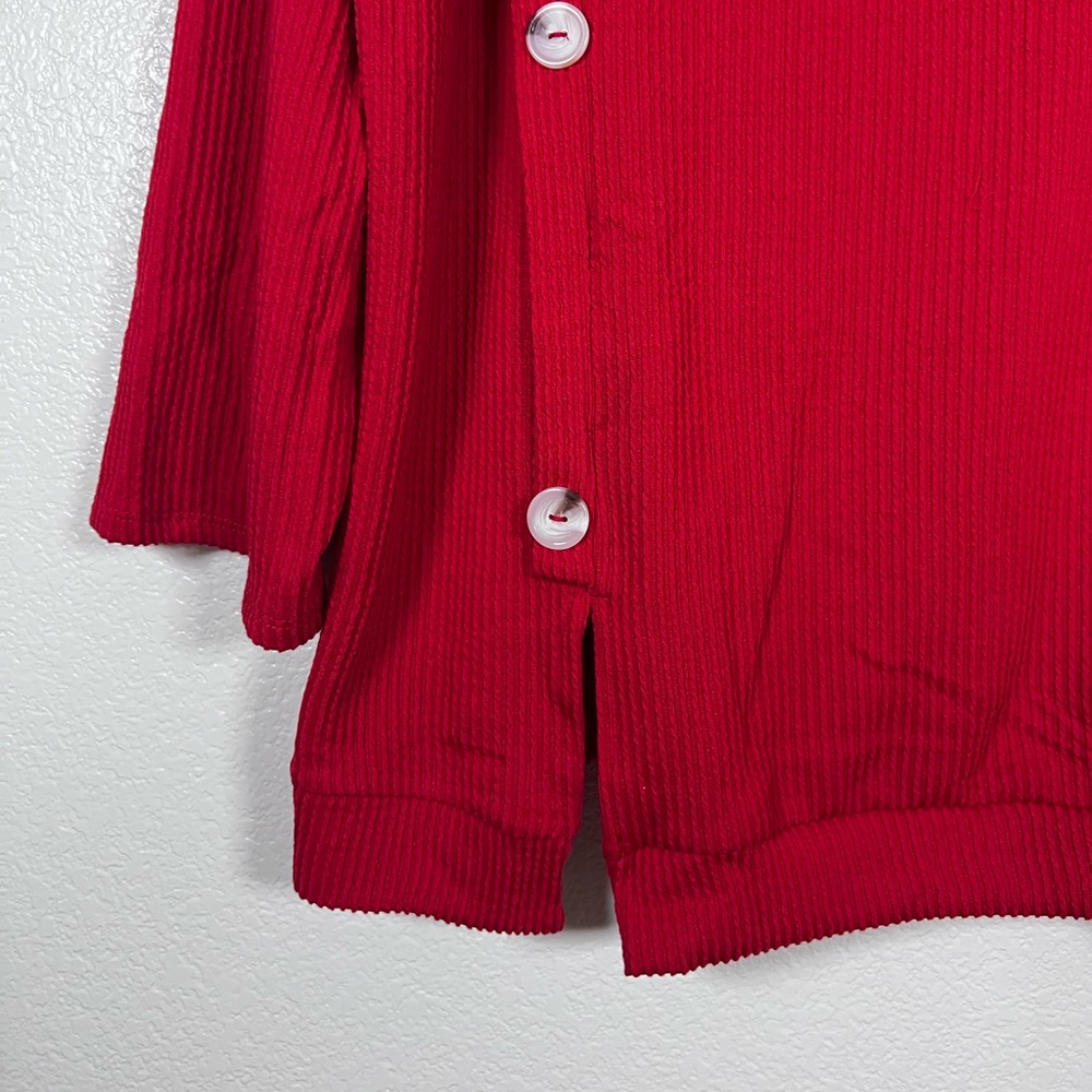 Red high neck ribbed top, size 2X - Picture 4 of 6